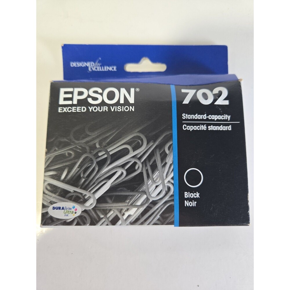 Genuine Epson 702 Black Ink T702120 Exp 8/2026 For: WF-3720 WF-3730 New Sealed